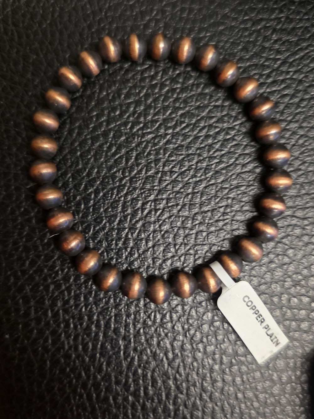 NWT 6mm Antique Copper Saucer Bead Stretch Bracelet Southwestern Boho MSRP $20